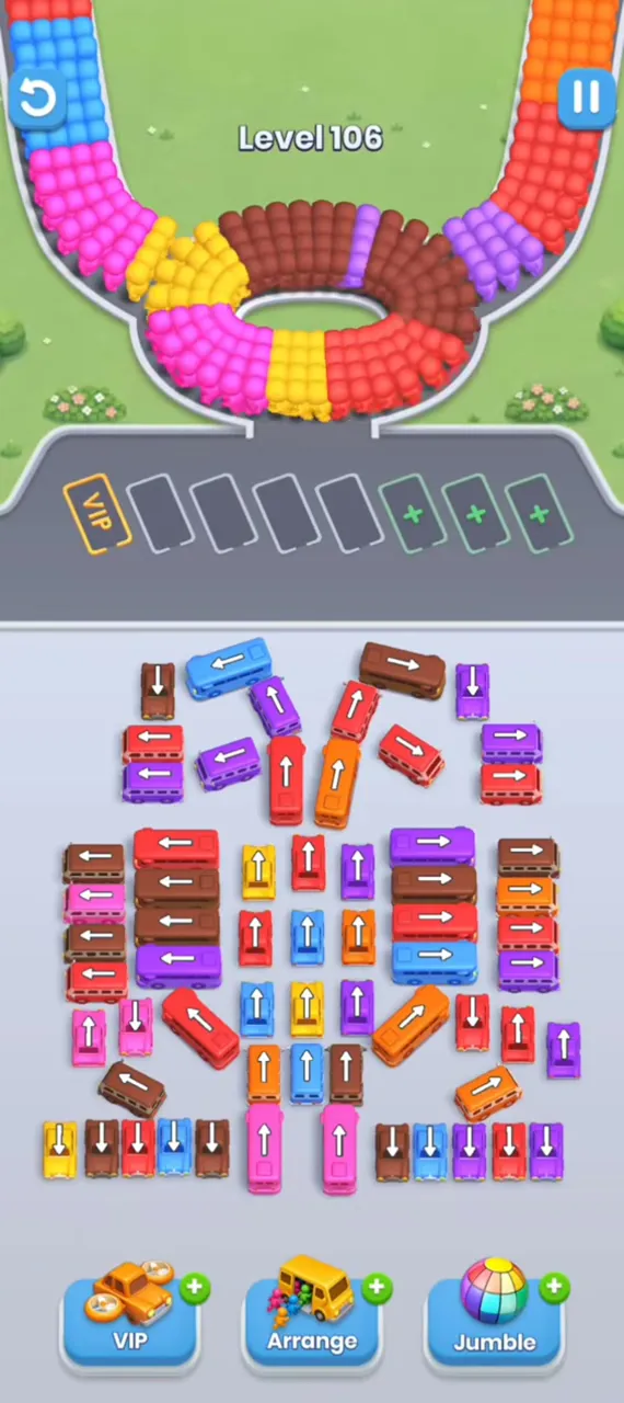 Уровень 106 Bus Fever Party: поле на старте