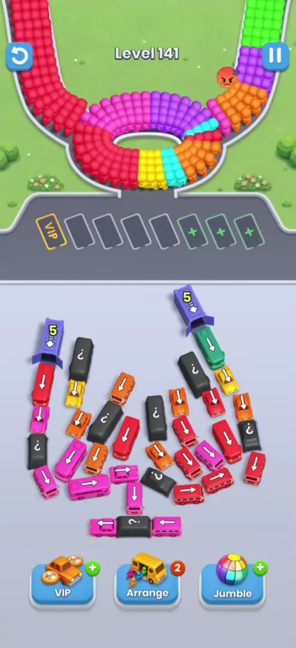 Уровень 141 Bus Fever Party: поле на старте