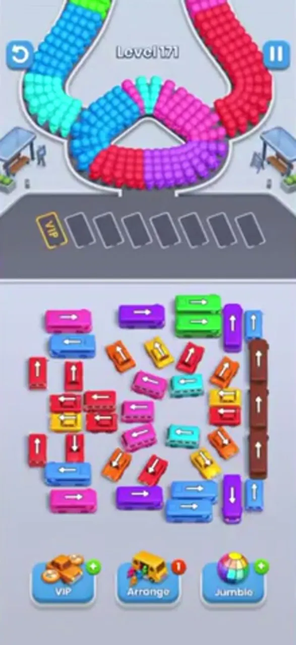 Уровень 171 Bus Fever Party: поле на старте