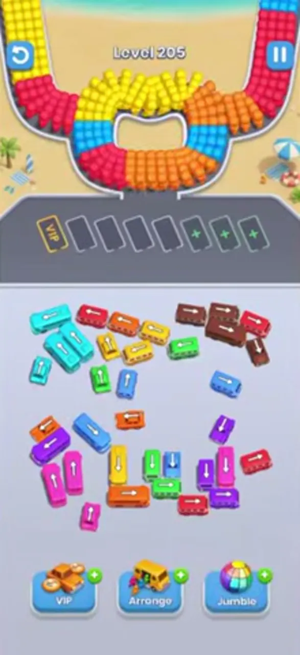 Уровень 205 Bus Fever Party: поле на старте