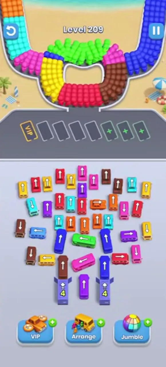 Уровень 209 Bus Fever Party: поле на старте
