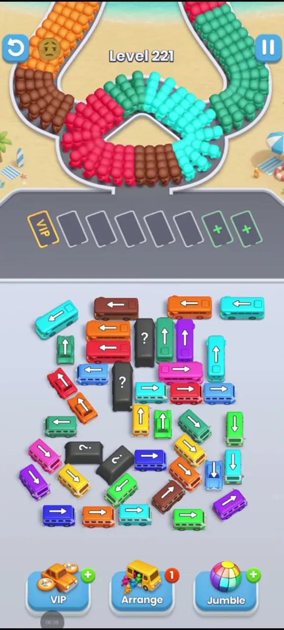 Уровень 221 Bus Fever Party: поле на старте