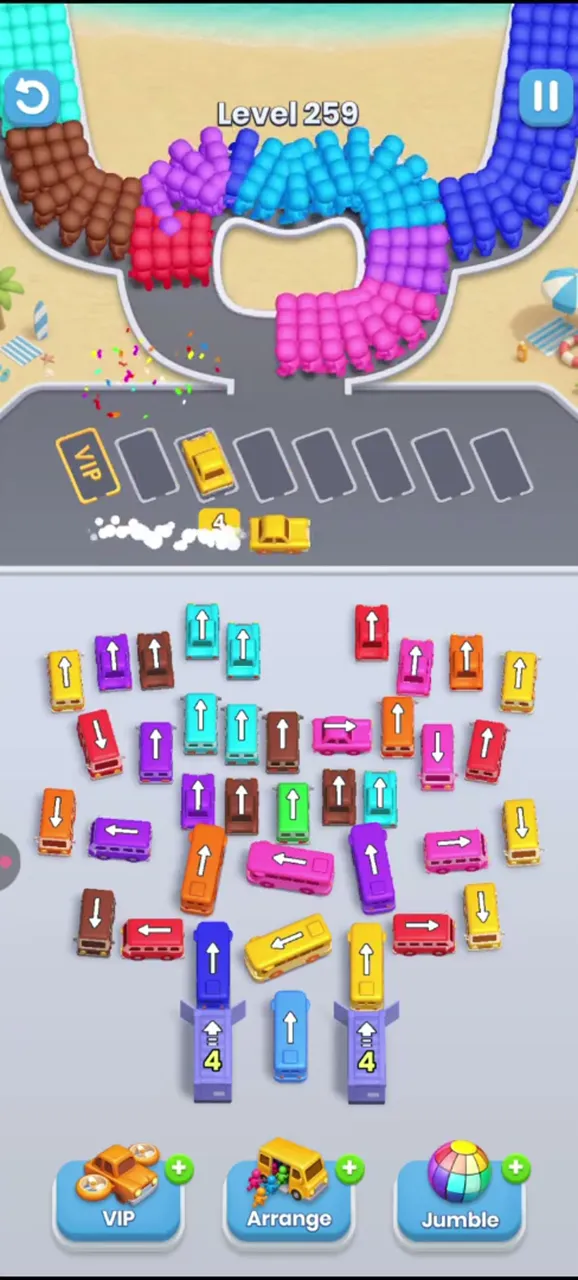 Уровень 259 Bus Fever Party: поле на старте