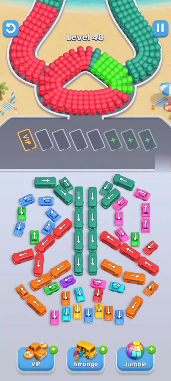Уровень 48 Bus Fever Party: поле на старте
