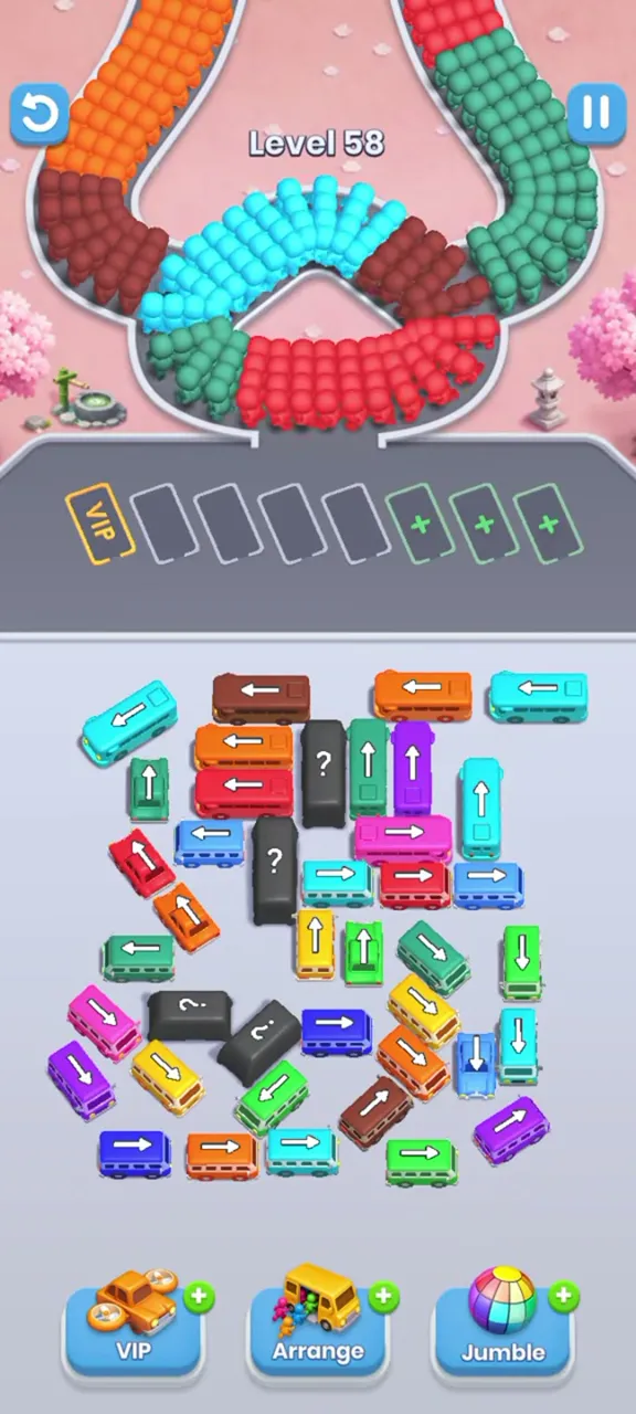 Уровень 58 Bus Fever Party: поле на старте