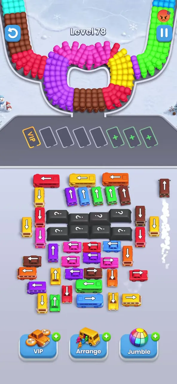Уровень 78 Bus Fever Party: поле на старте